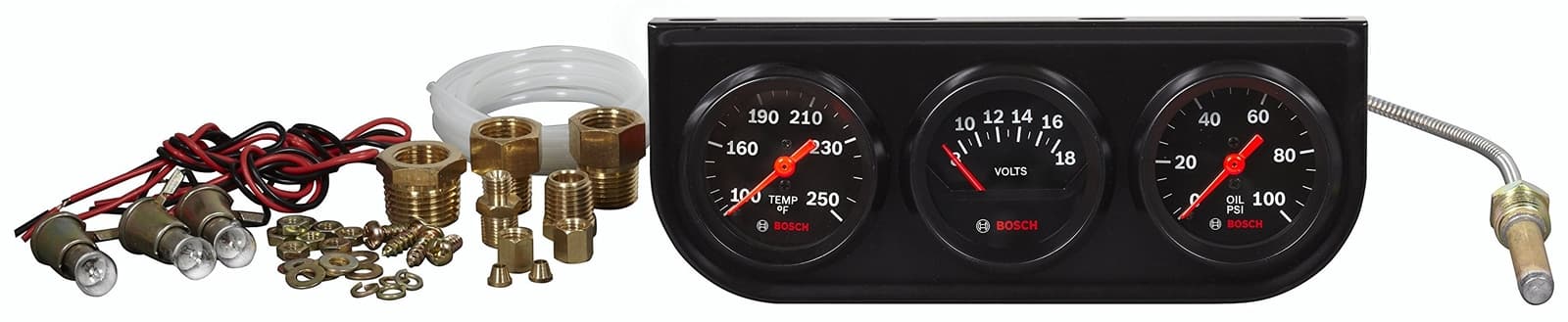 	Bosch SP0F000054 Style Line 2" Triple Gauge Kit Black Dial Face Black Bezel	 2
