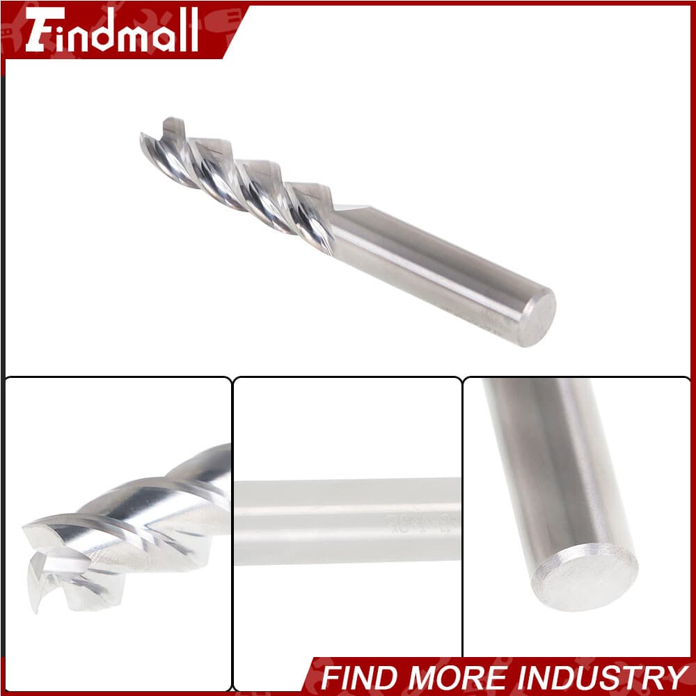 Findmall 5PCS 1/2" Alu-Power 3 Flute Long Length Carbide End Mill for Aluminum 4