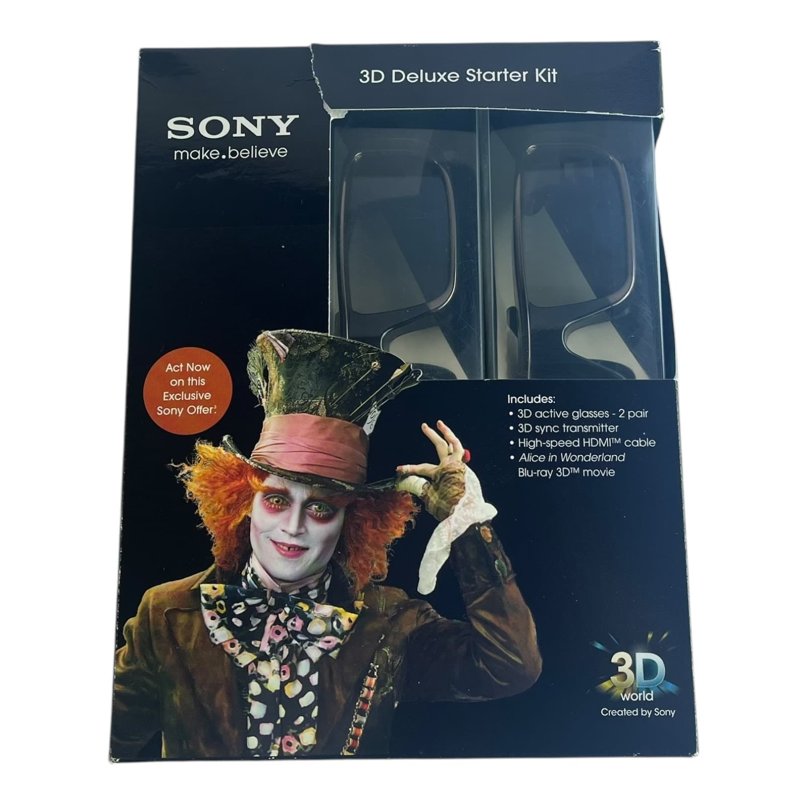 Sony 3D Deluxe Starter Kit w/ 2 Active Glasses, Transmitter, HDMI