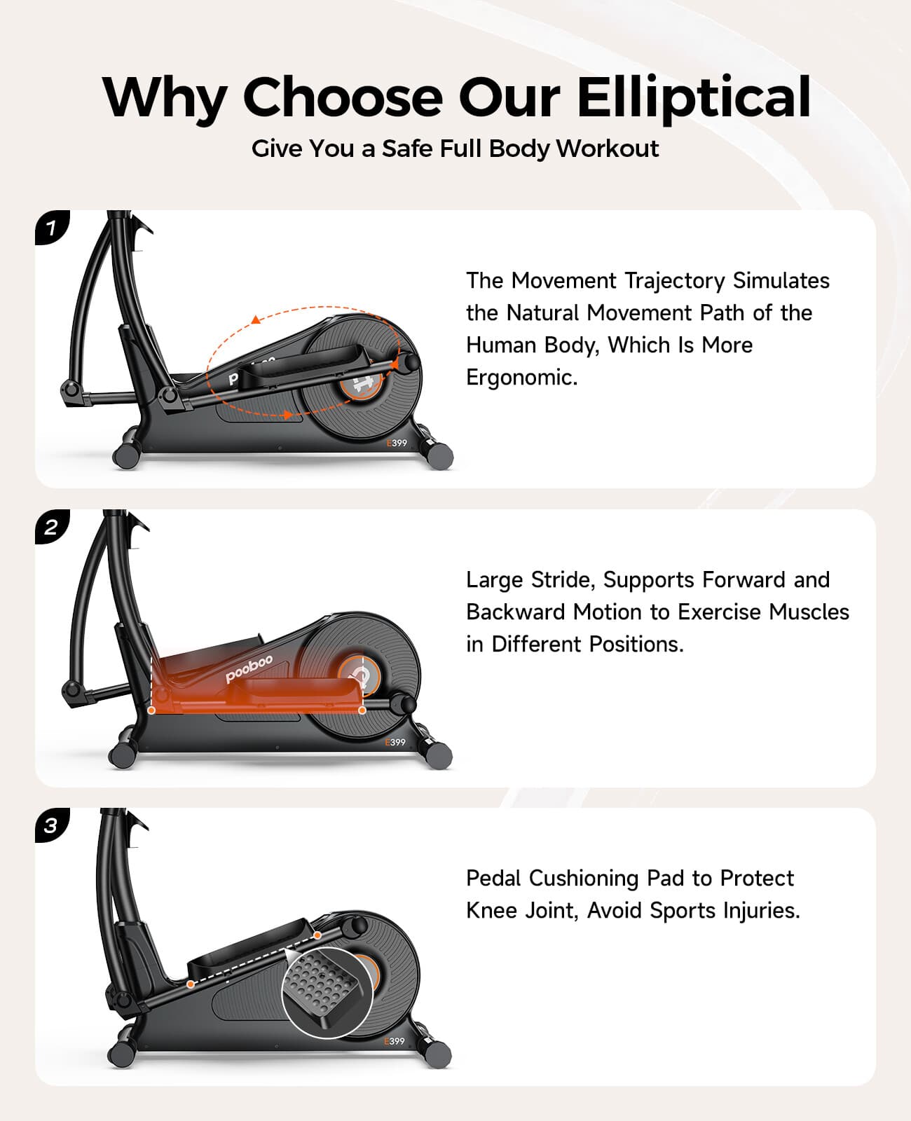Elliptical Machine Elliptical Exercise Machine with 16-Level Resistance For Home 5