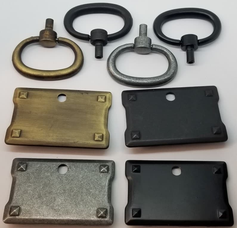 Pewter Silver Single Horizontal Mission Style Drawer Pull zinc antique patina 6