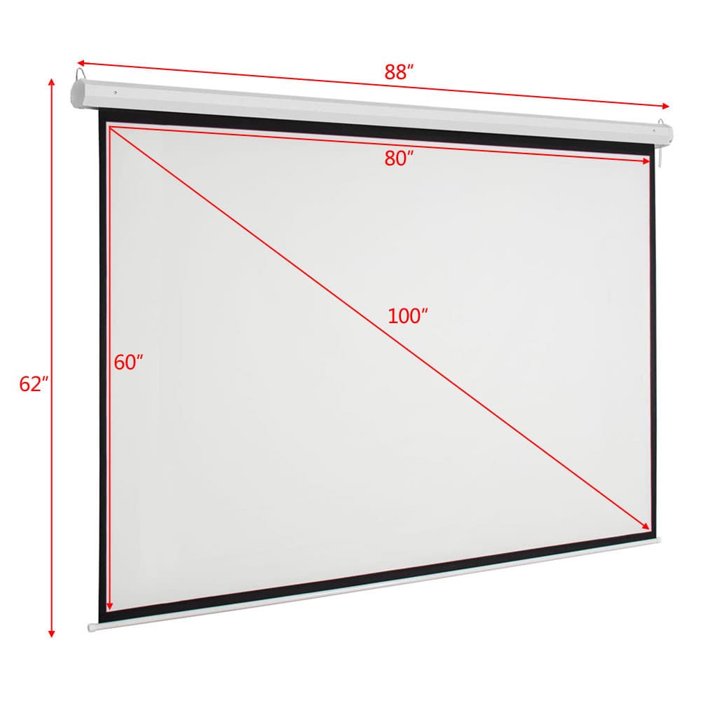 100" 4:3 80" x 60" Viewing Area Motorized Projector Screen with Remote Control 4