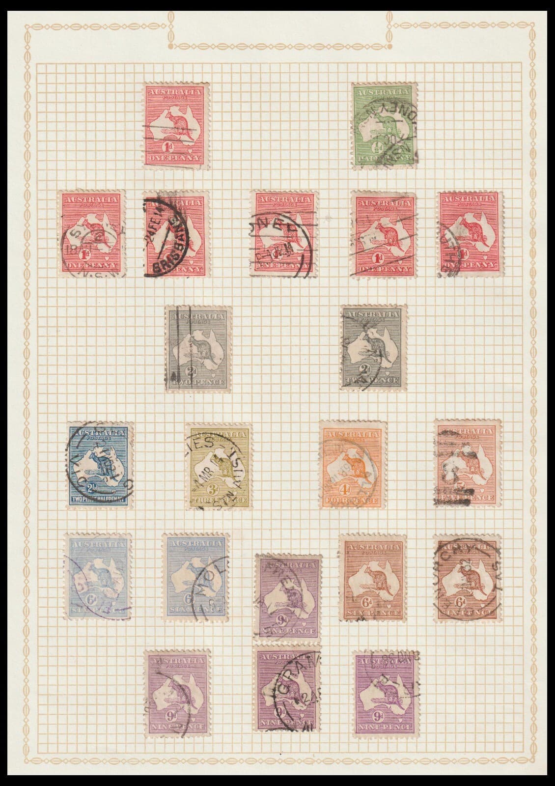 AUSTRALIA PRE DECIMAL USED COLLECTION ON 8 PAGES (JF-F) NICE!