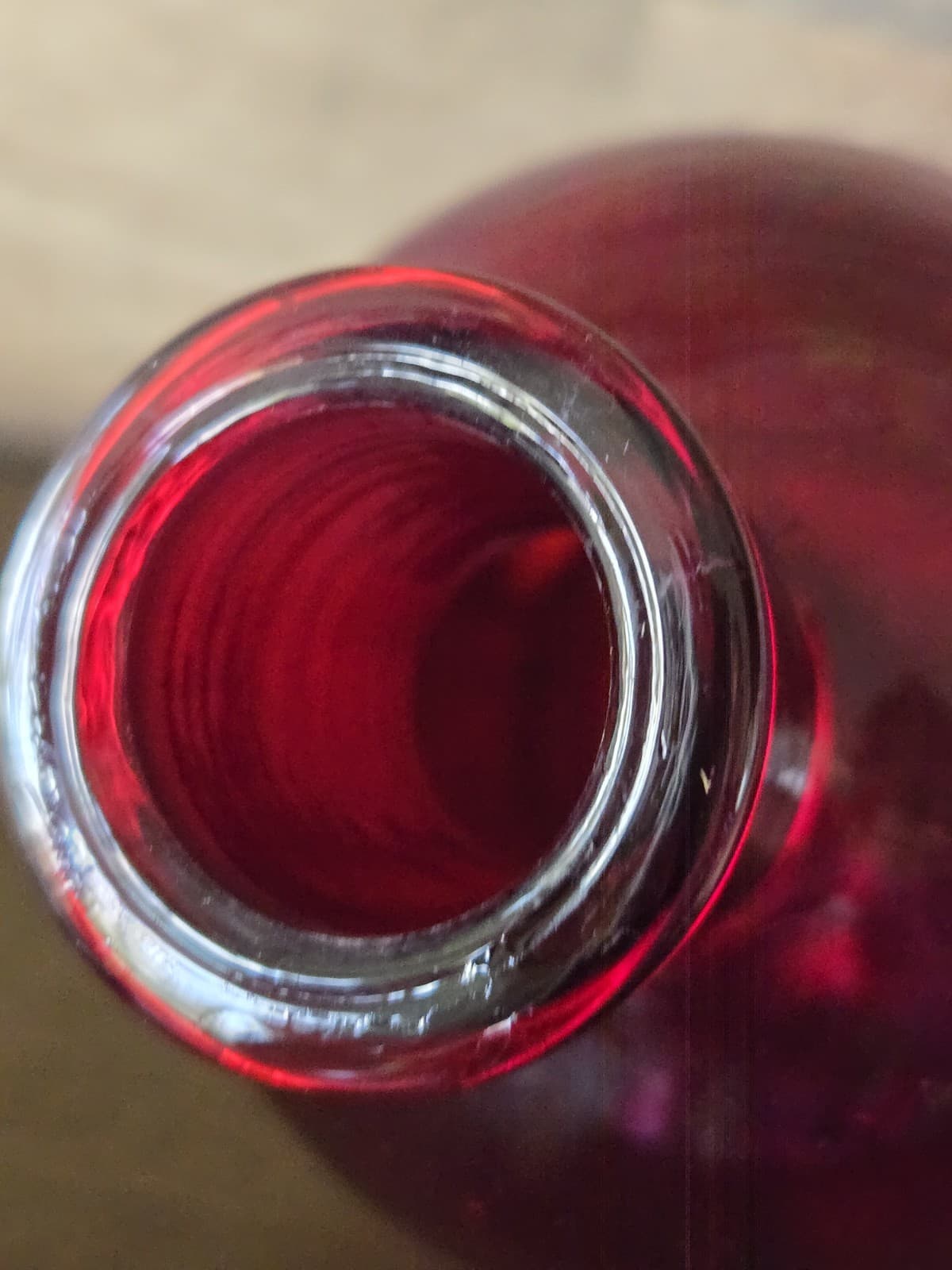 🔴 VTG Pyrex Ruby Red Glass Bottle w/ Stopper Laboratory Apothecary Jar USA 5