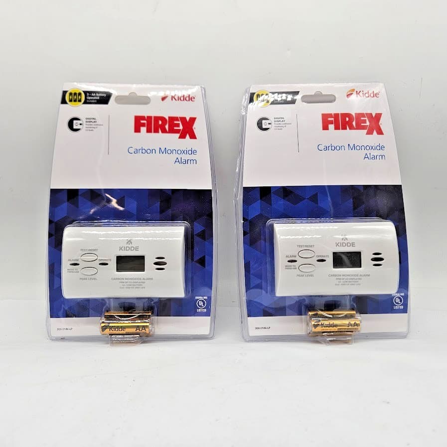 2 Pack Kidde Firex AA Battery Powered Digital Carbon Monoxide Detector 21030262