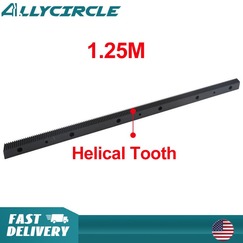 8PCS 1.25Mod Gear Rack Helical Rack 22*25*1400mm CNC Router X.Y Linear Motion