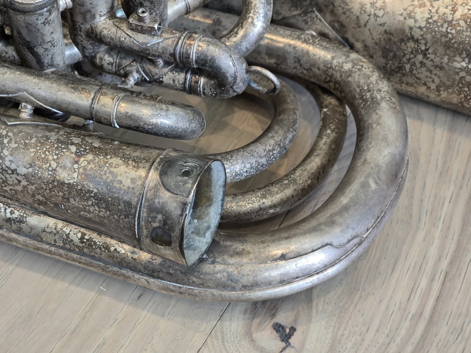 Vintage H.N. White King Double Bell Euphonium Silver 2