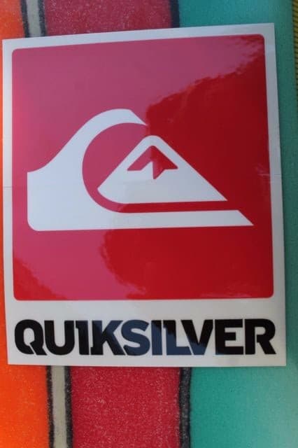 QUIKSILVER Surfboards Mountain Clear Window Red Black Vintage Surfing STICKER 3