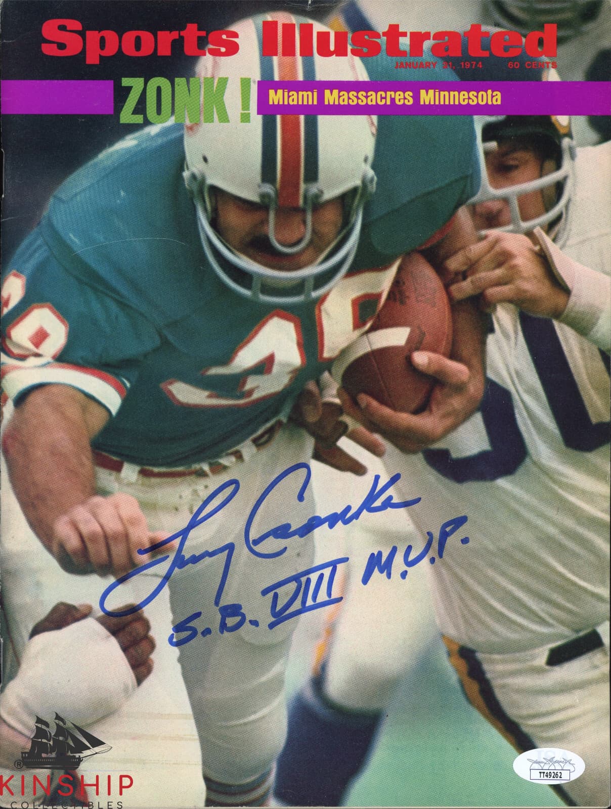 Larry Csonka signed 1974 Sports Illustrated Magazine JSA COA Football HOF E282
