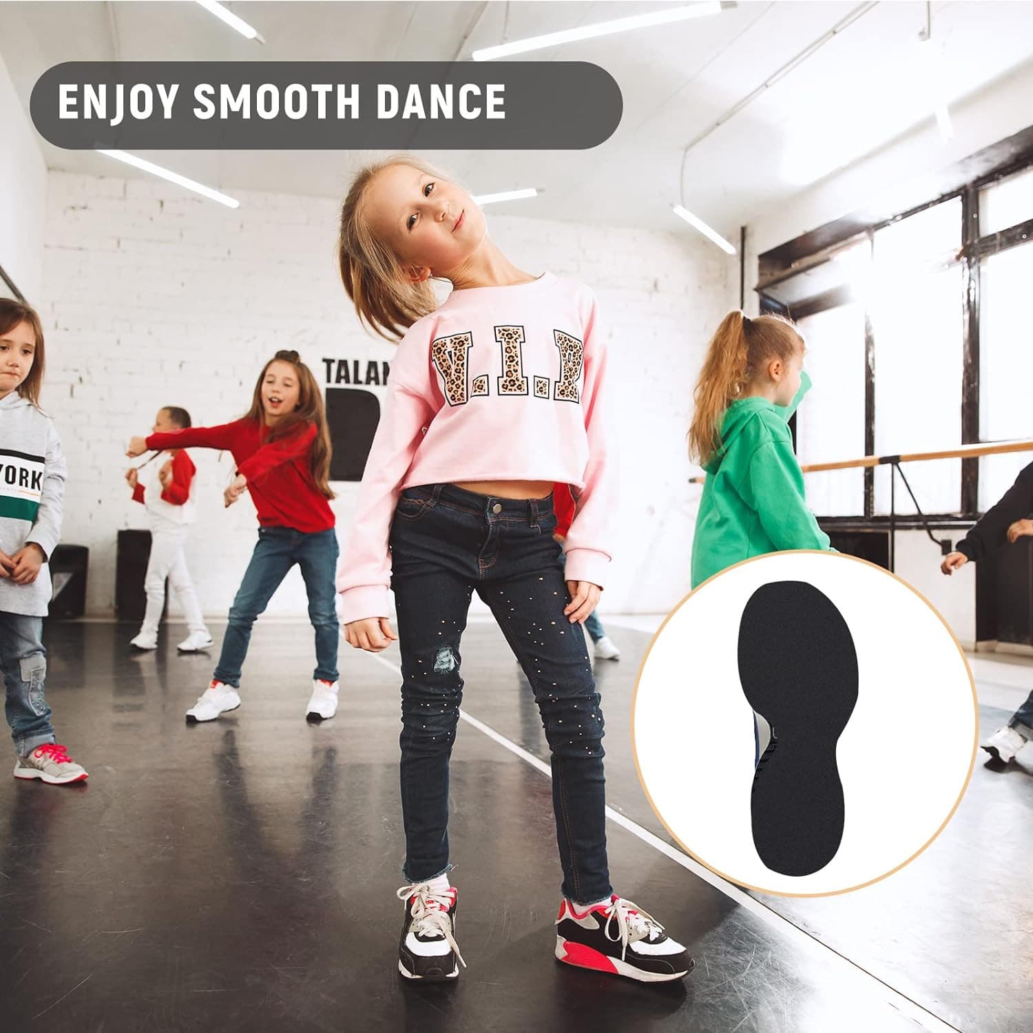 6 Pieces Stick-On Faux Suede Soles for Dance Shoes, Friction-Reducing to Easy Ro 4