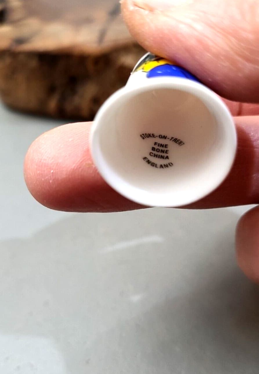 Collectable Bluto /Popeye  Stoke-on-Trent Fine Bone China Thimble 5