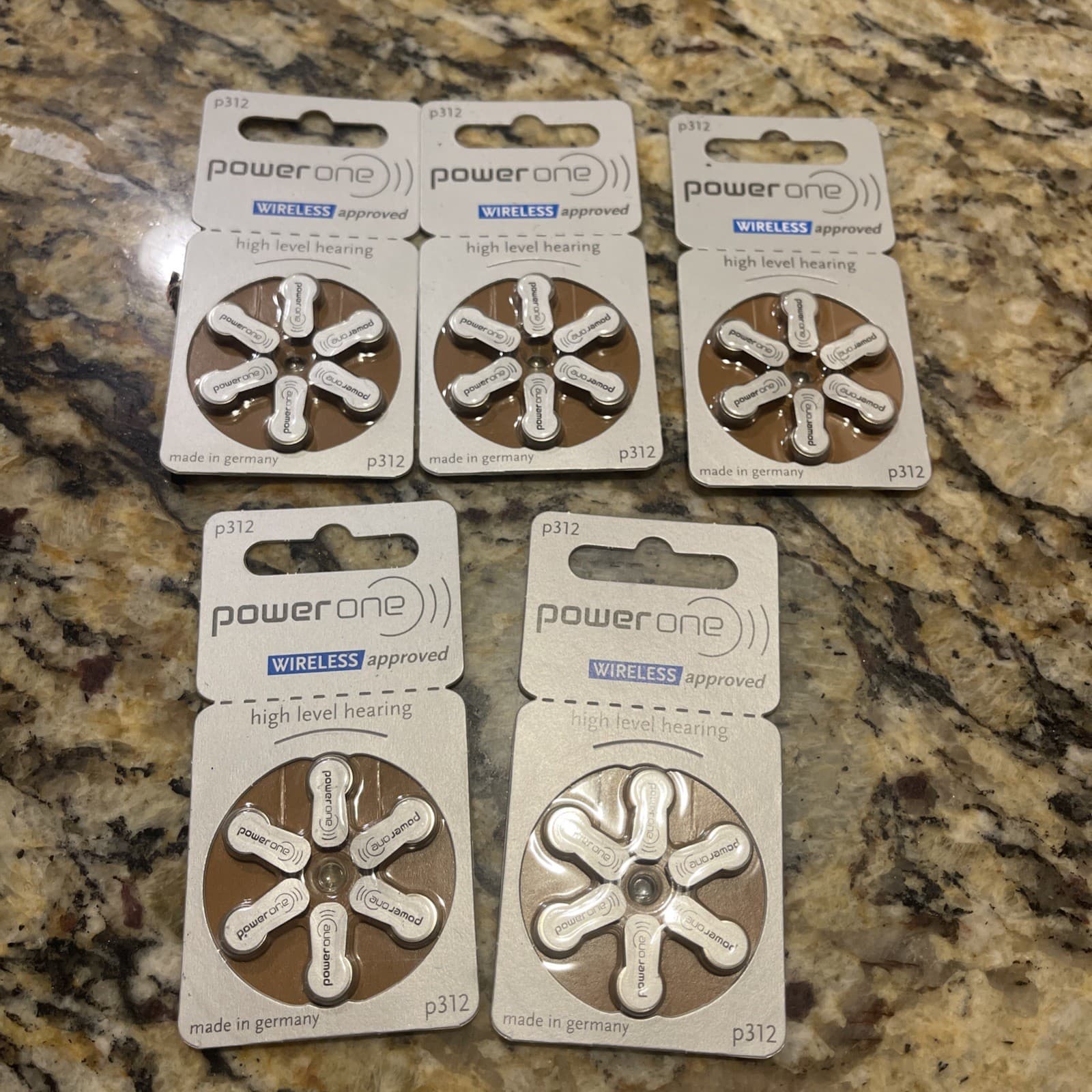 PowerOne Hearing Aid Batteries Size p312 Wireless 30 Batteries 09/2026