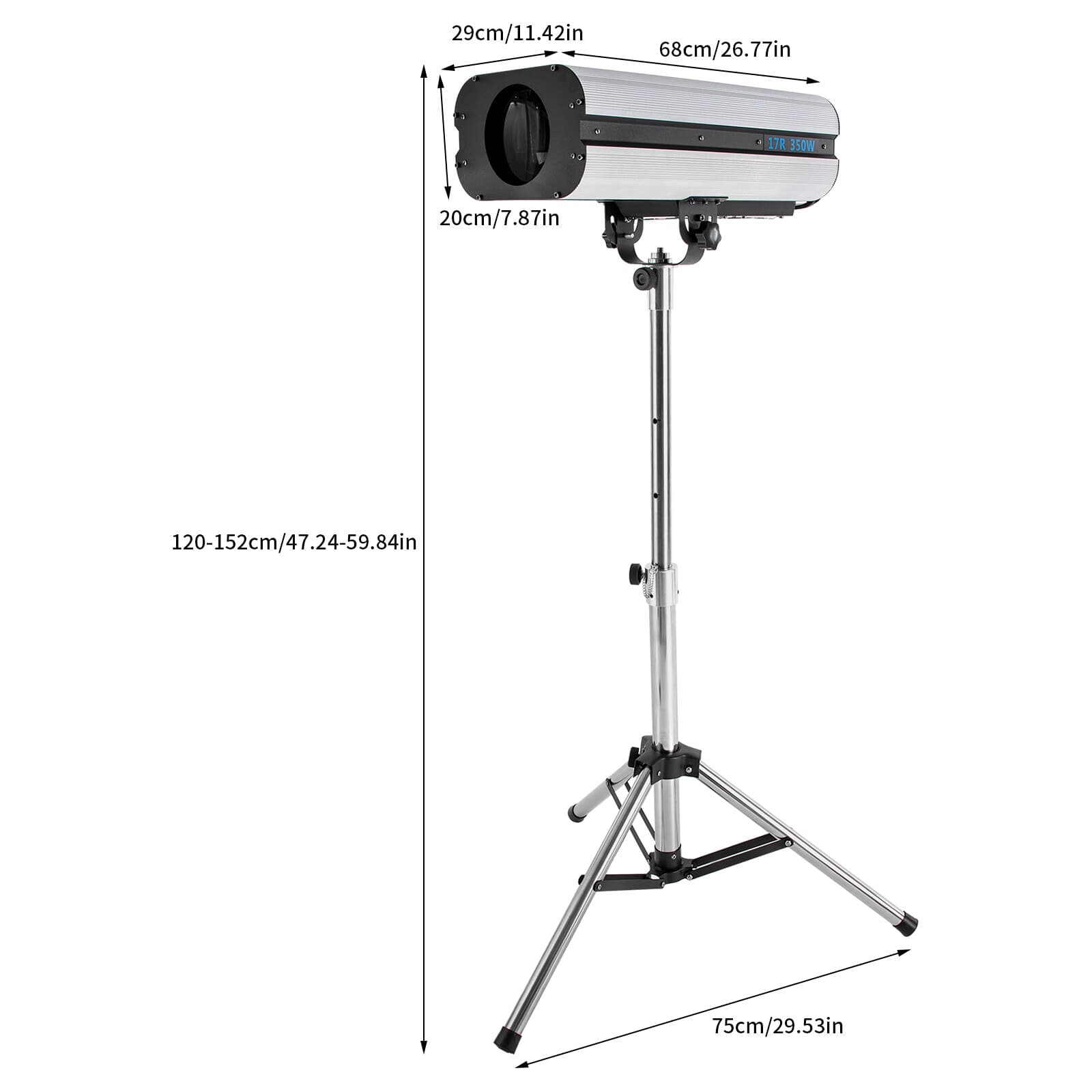 350W LED Beam Spotlight Follow Spot Light Stage Light Effect DJ Party w/ Tripod 2