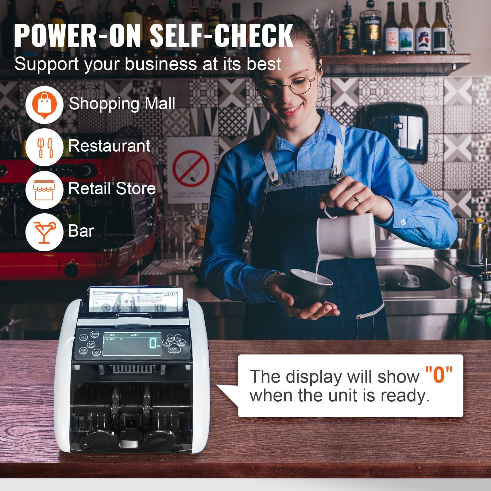 Uimoso Money Counter Machine Bill Counter with UV MG IR DD Counterfeit Detection 6