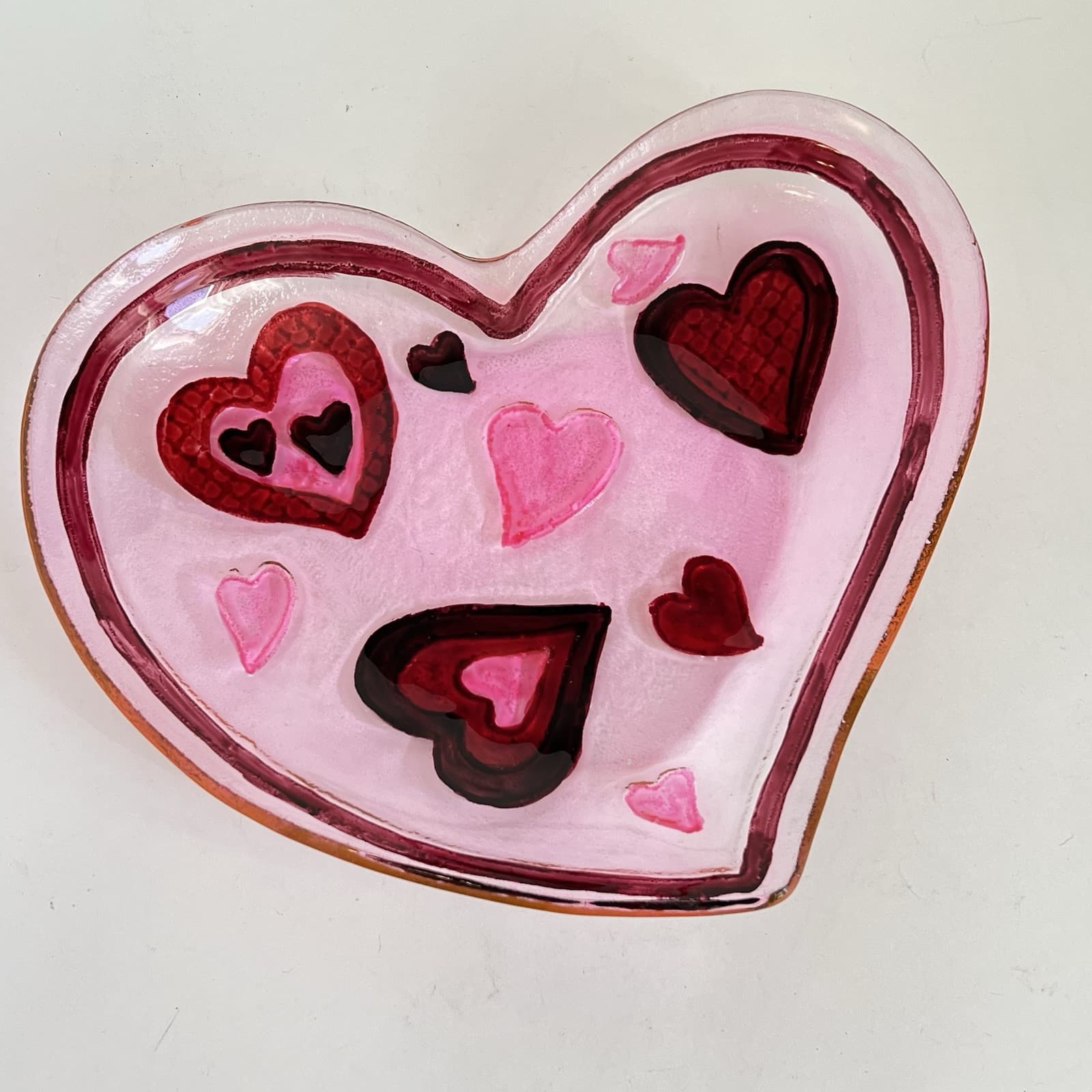 Valentine Clear Glass Heart Shaped Plate With Hearts Love Anniversary Gift 11 In 2