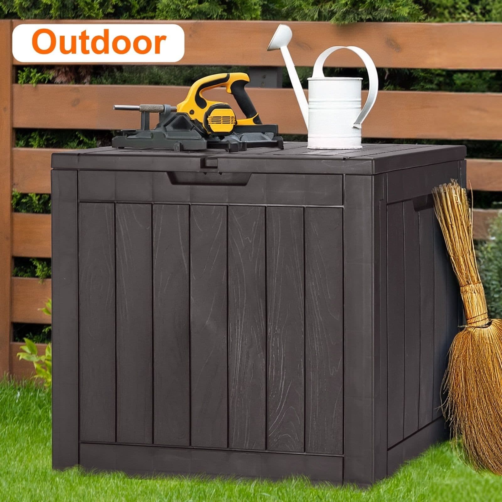 31 Gallon Resin Deck Box, Waterproof UV Resistant Outdoor Storage Box for Garden 6