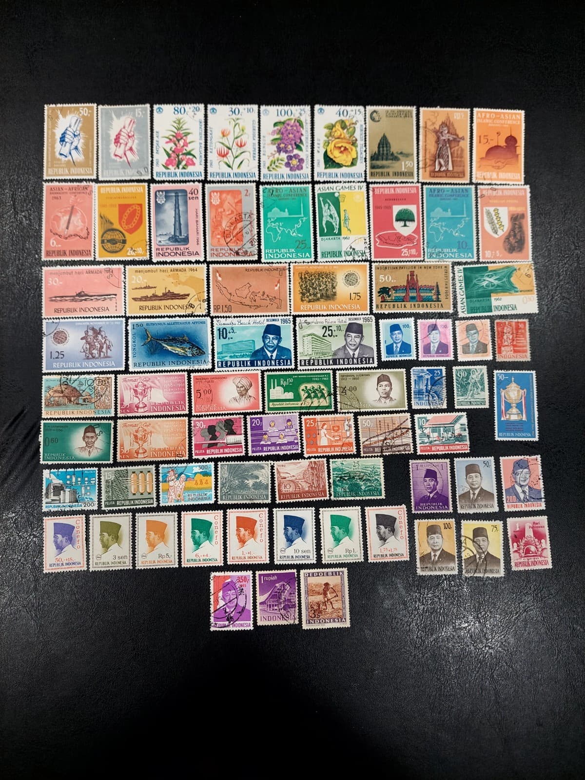 Indonesia lot of 70 used postage stamps