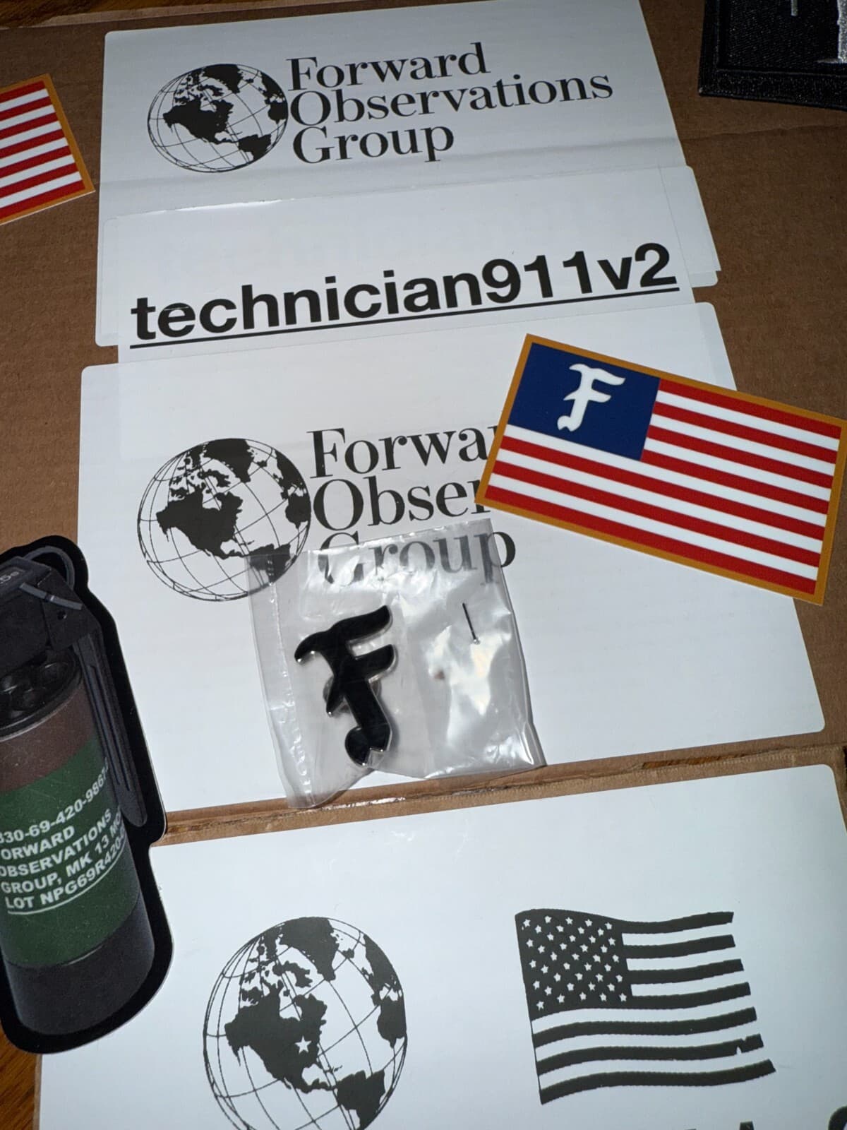 Forward Observations Group F Enamel Pin Black NEW SEALED 5