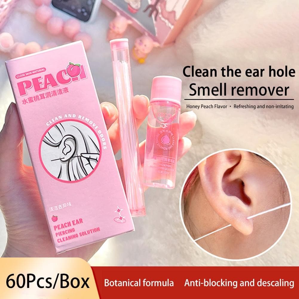 60pcs Pierced Ear Cleaning Set Ear Holes Cleanse Piercing Line Aftercare L7A0