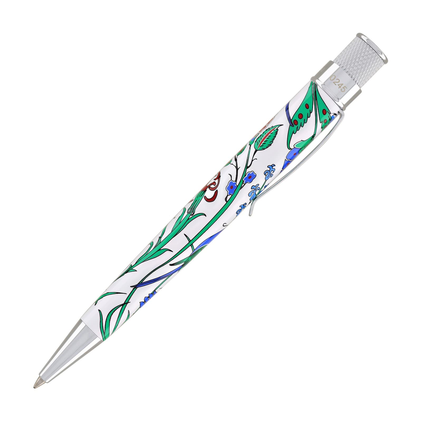 Retro 51 Tornado Metropolitan Rollerball in Iznik Garden Blue Birds & Flowers 4