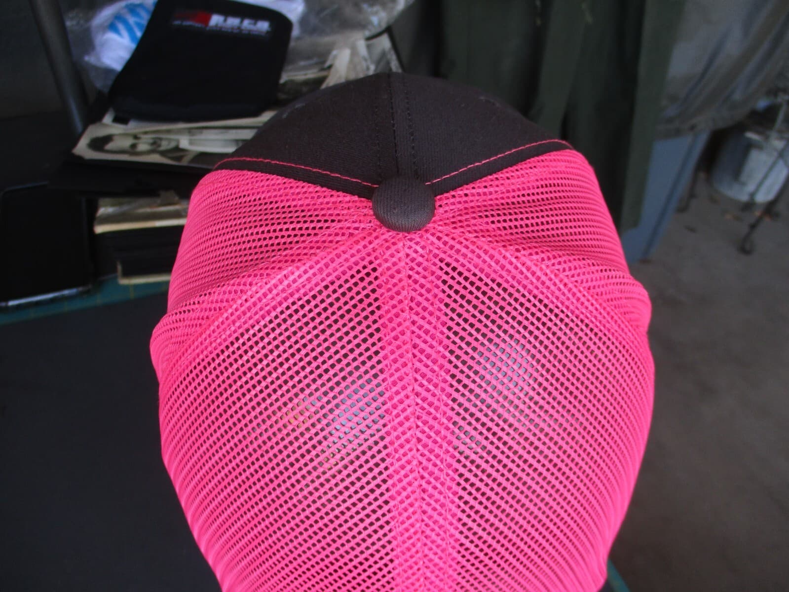 Grey & Pink FISHING FOR THE FIGHT Fly Fishing Mesh Back Trucker Hat, Unworn #1 5