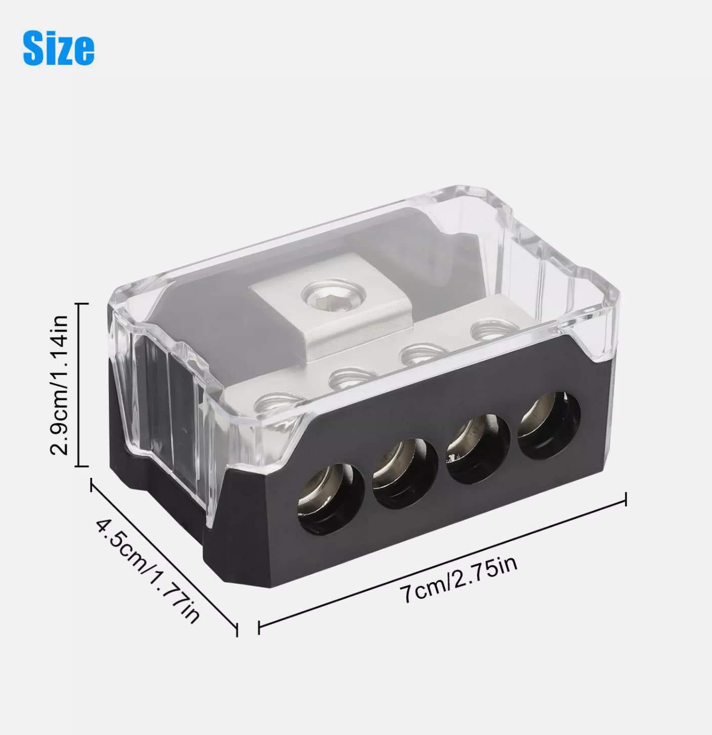 4 Way Distribution Block 0-4 AWG In, 4-10 AWG Out Car Audio Amp Power or Ground 6