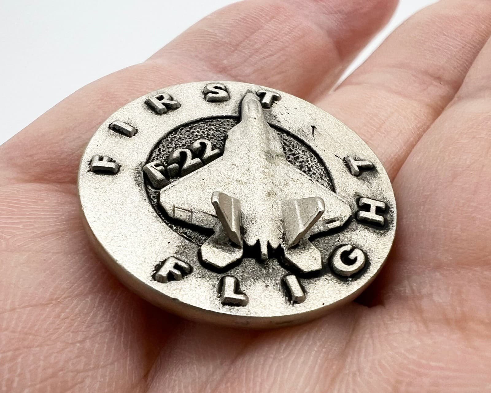 F-22 Raptor First Flight Lapel Pin Flown Onboard 1st F-22 Flight Lockheed USAF 2