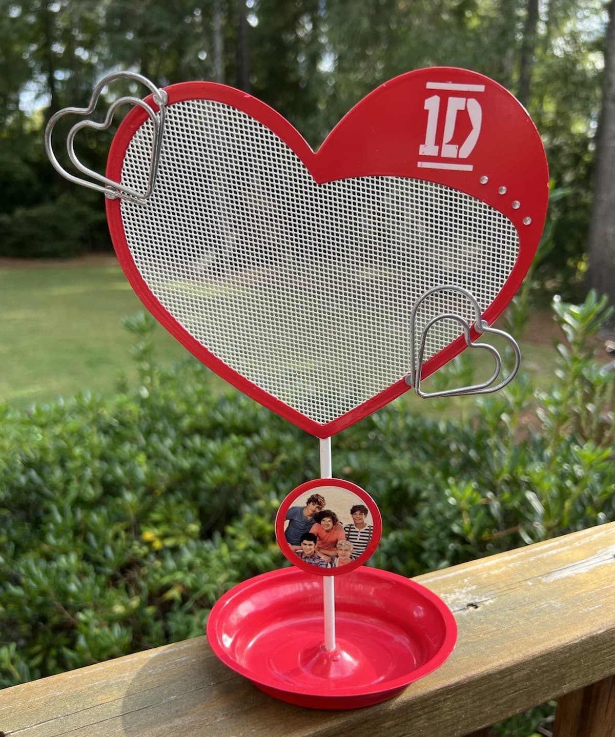 One Direction Heart shaped Jewelry Holder 1D Harry Zayne Niall Liam 2012 HTF EUC