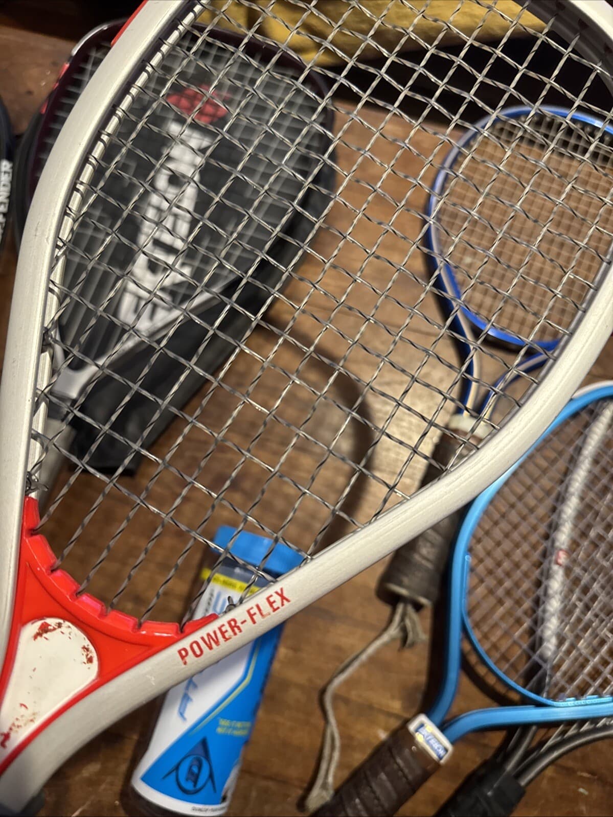 7 Piece Lot Racquetball Racquet Balls & Glasses Different Sizes Used 5