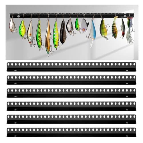 6 Pcs Fishing Lure Display Storage Racks 30 Holes Wall Mount Metal for Spinner  2