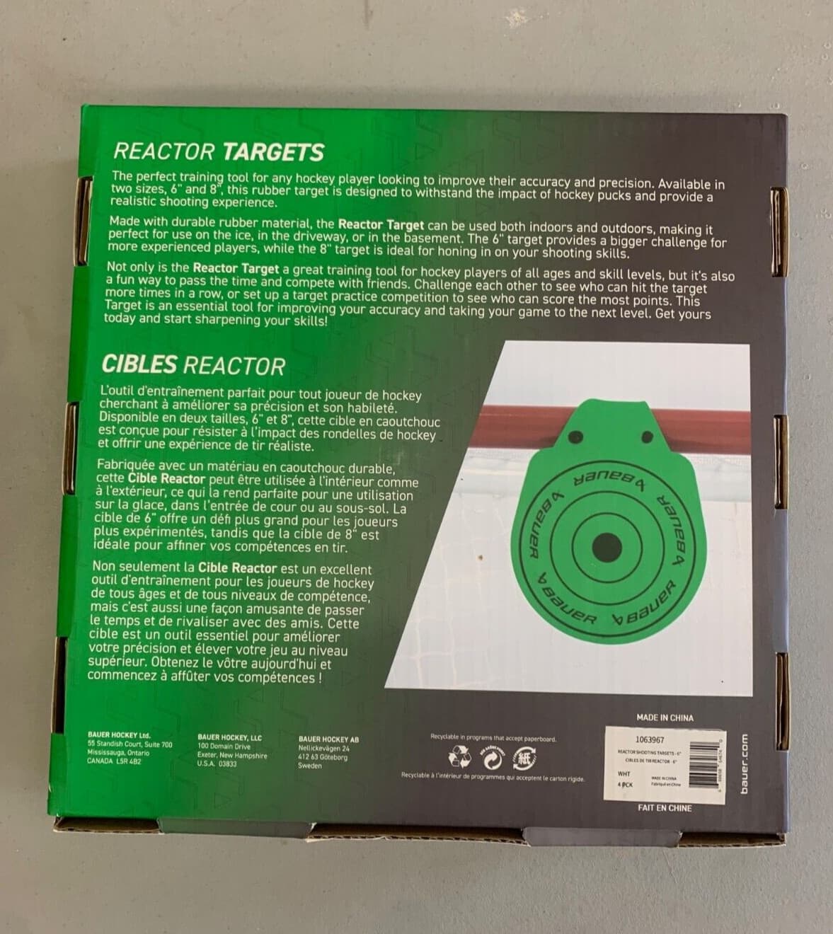 Bauer Reactor Hockey Shooting Targets | Shoot Puck Roller Training Aid Snipe 6" 3