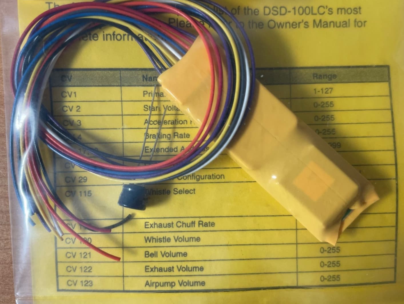 850 - HO/N Scale Soundtraxx 1 Amp Decoder DSD-100LC #820001 Steam 3