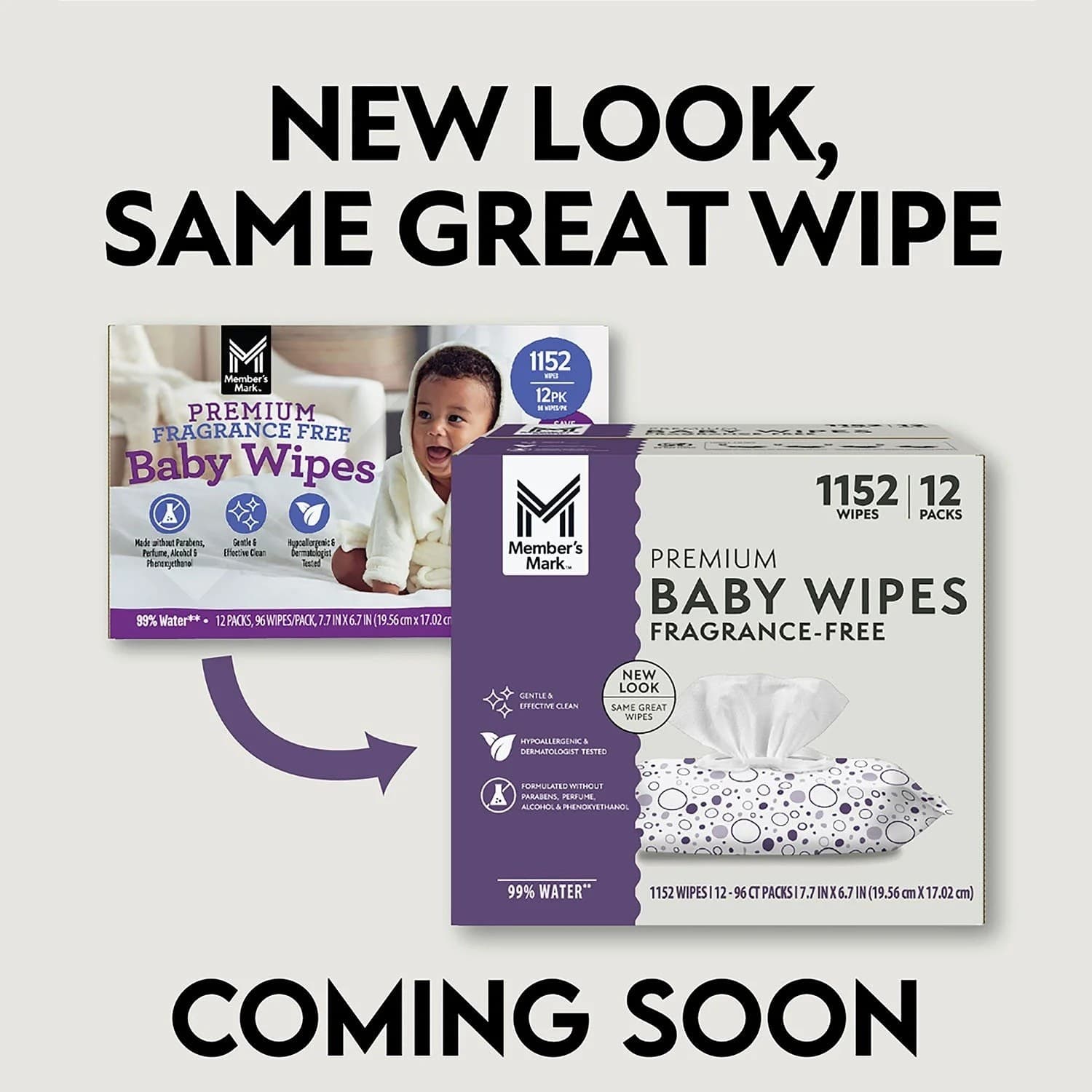 Member's Mark Premium Fragrance- Free Baby Wipes, 12 Packs 1152ct Free Shipping 2