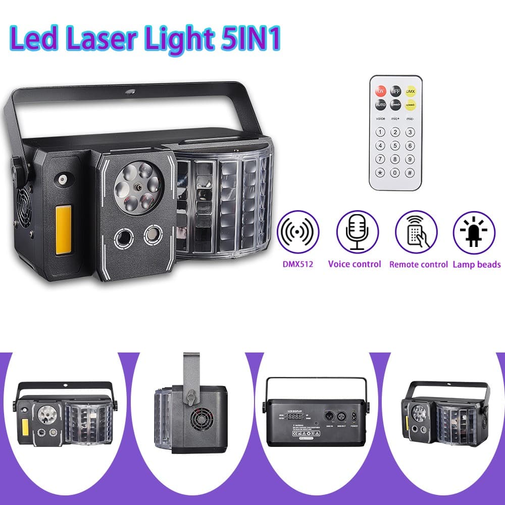 4pcs 5in1 Laser Light With Remote Control Effect Light For Dance Hall Dj Bar KTV 6