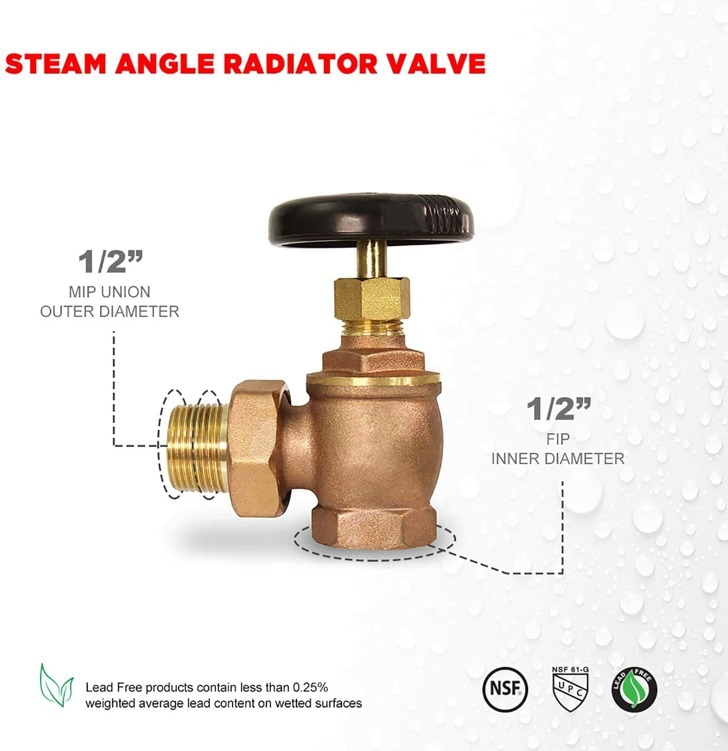 Steam Radiator Angle Valve - FIP x Male Union 2