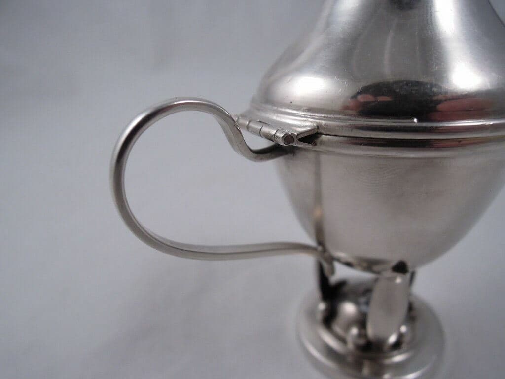 CARL POUL PETERSEN STERLING MODERNIST MUSTARD POT RARE FORM 4