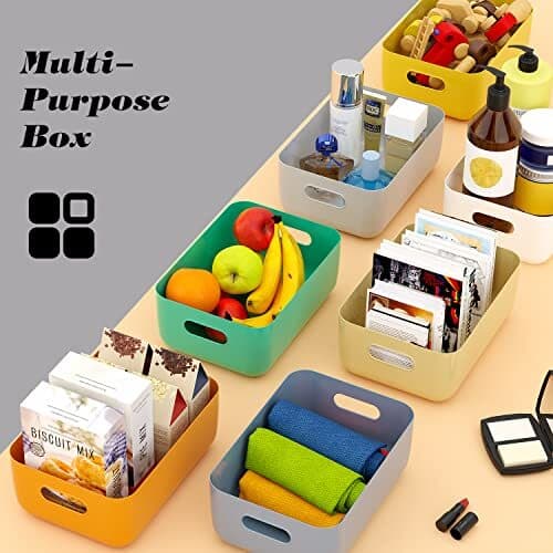 OWill 7 PCS Plastic Storage Bins and Baskets for Efficient Home 7Pcs Medium 6