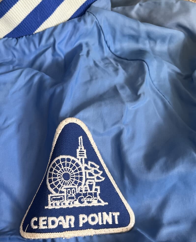 Vintage 1970's/1980's Cedar Point Light Nylon Jacket Blue Sandusky Ohio L/XL 2