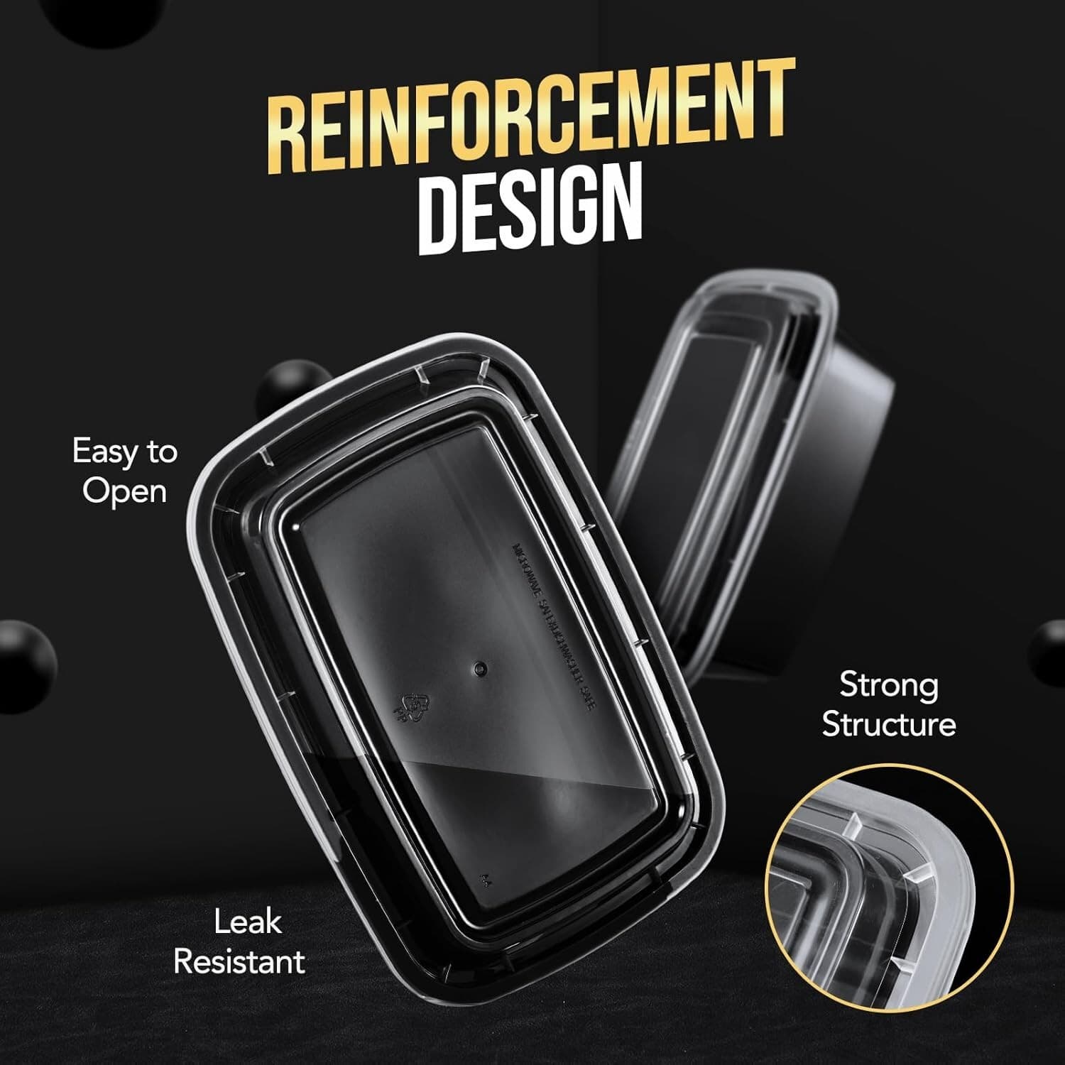 150 Pack 30 oz Plastic Food Containers To Go Containers For Lunch/Takeout US 2