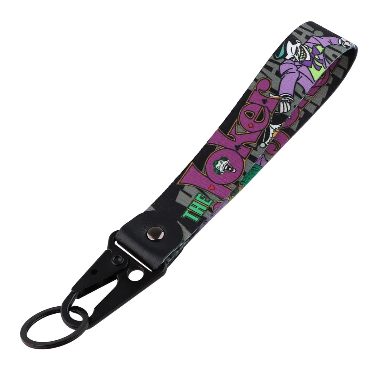 The Joker Comic Book Movie Villain Lanyard Wrist Strap Hook Key Tag Keychain