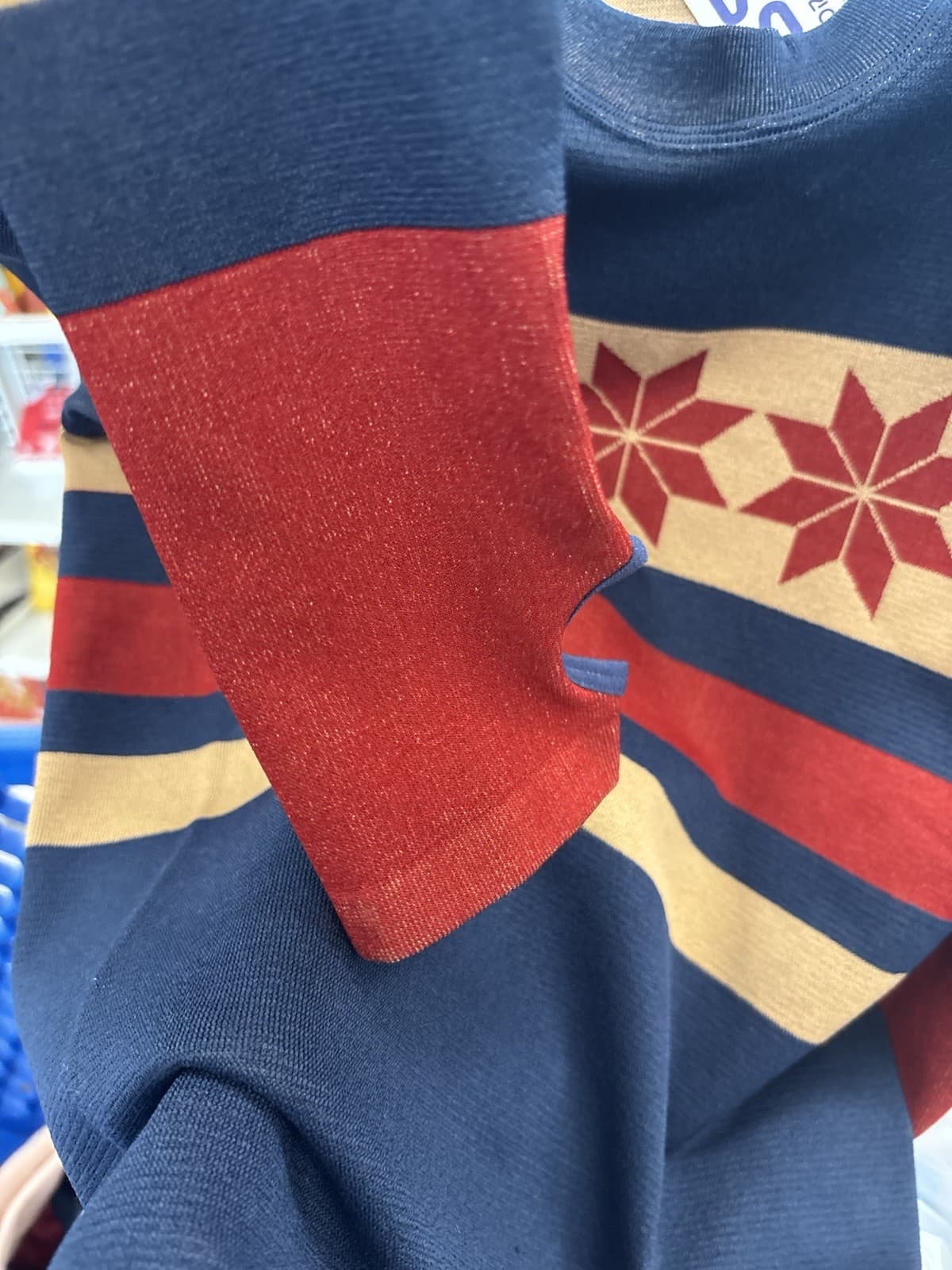 Free People Movement Myoko Jacquard Base Layer Top Blue Combo M/L 3