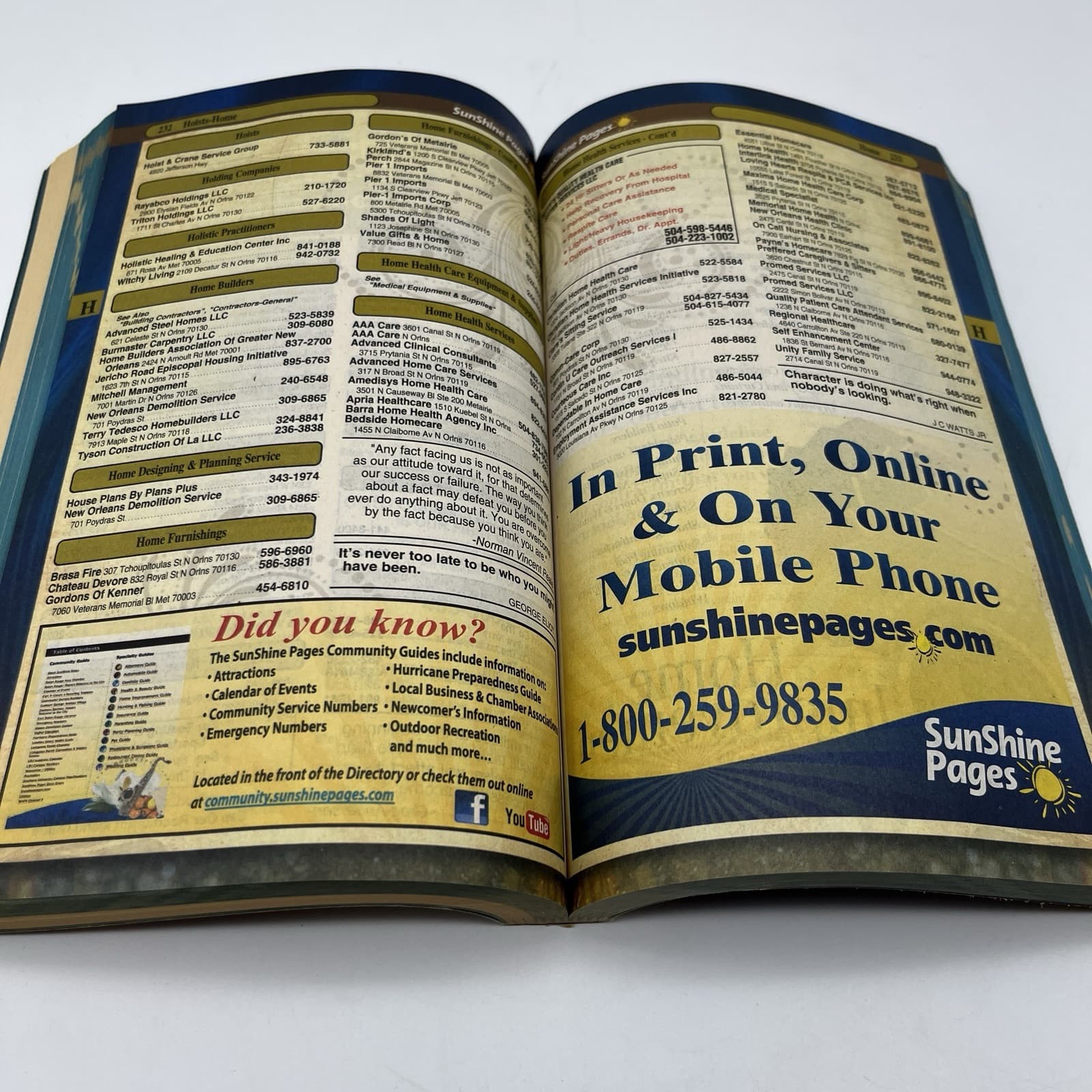 2011-2012 New Orleans Telephone Directory Uptown Sunshine Pages 9x6x1" 5