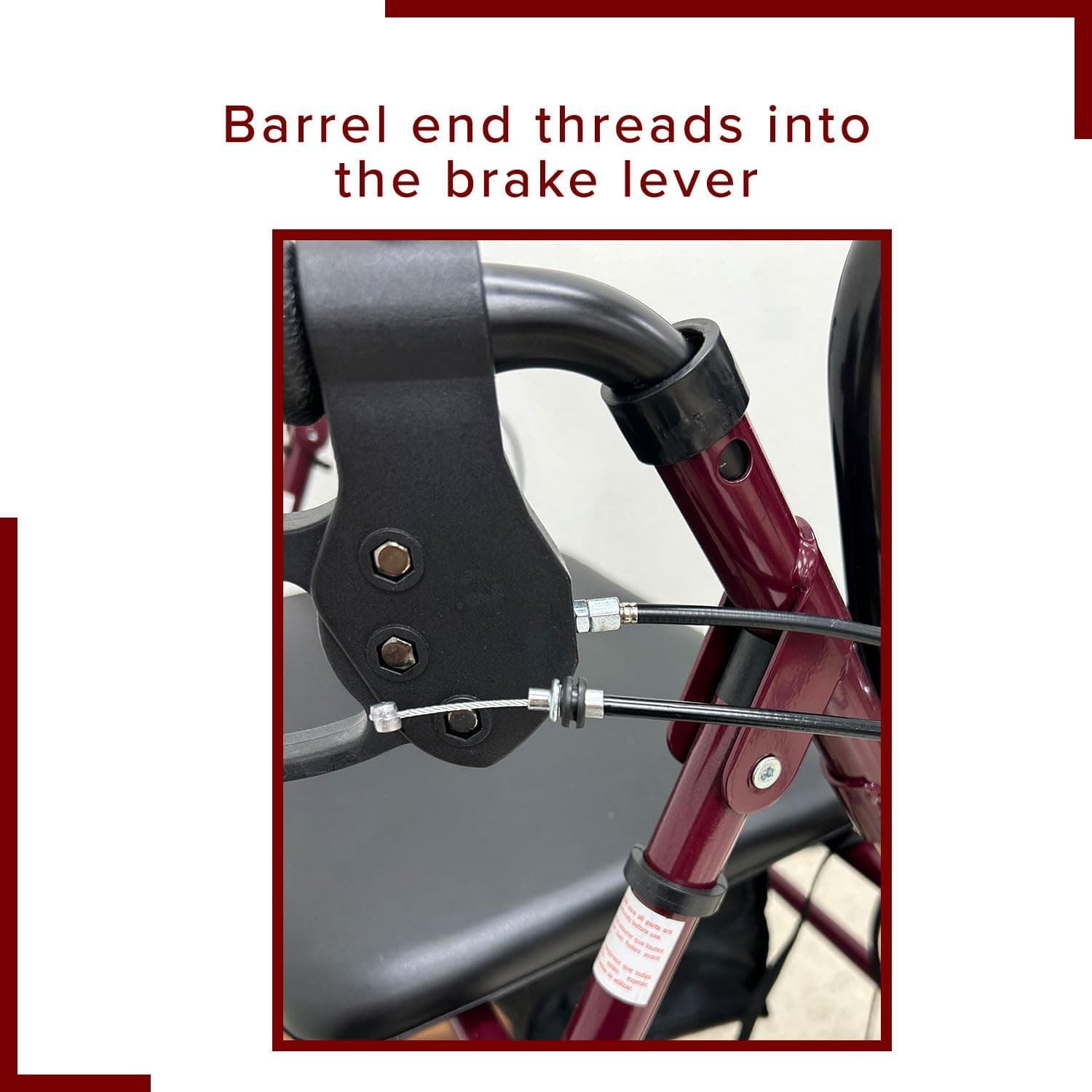 34" Walker Brake Cable Replacement - for Most Mobility Rollators, Transport Chai 6