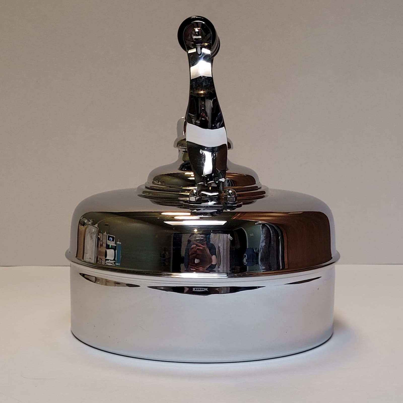 Simplex Patent Kettle Solid Copper Whistling Tea Pot Chrome Made In England  5