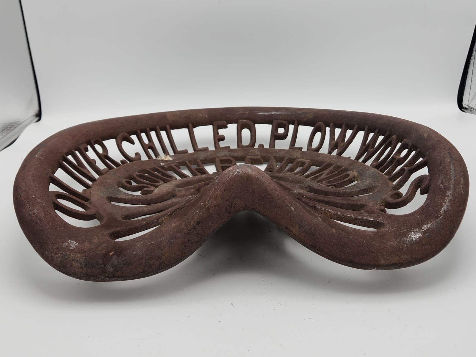 Antique Oliver Chilled Plow Works Cast Iron Tractor Implement Seat South Bend IN 3