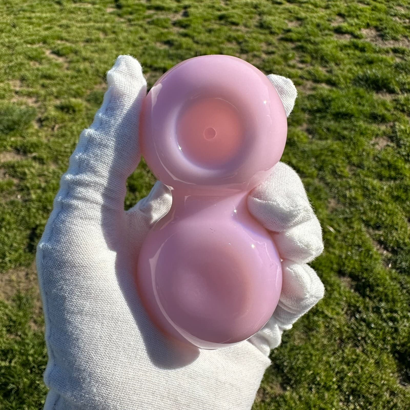 Pink Breast Glass Pipe Smoking Hand Spoon Pipe Tobacco Glass Smoke Bowl Gift 5