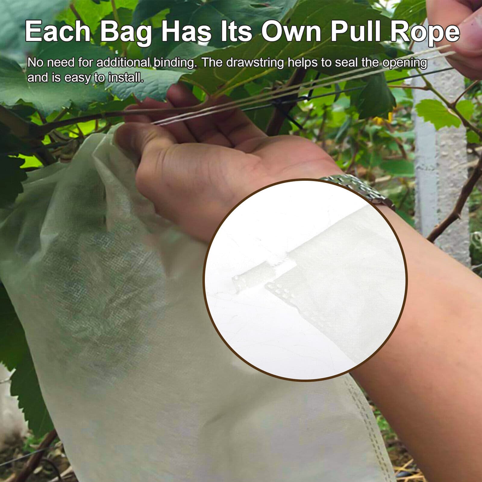 100PCS Garden Plant Fruit Vege Protect Drawstring Bags Against Insect Pest Bird 4