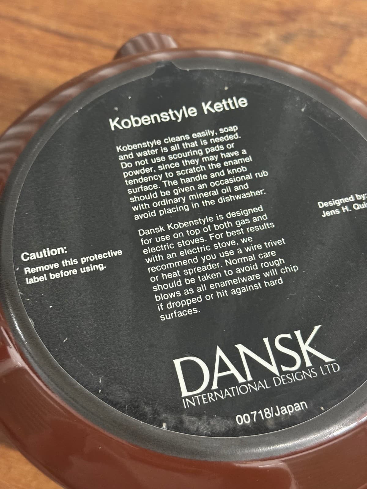 Vintage Dansk Kobestyle Brown Tea Kettle Unused W/ Label Made In Japan 6