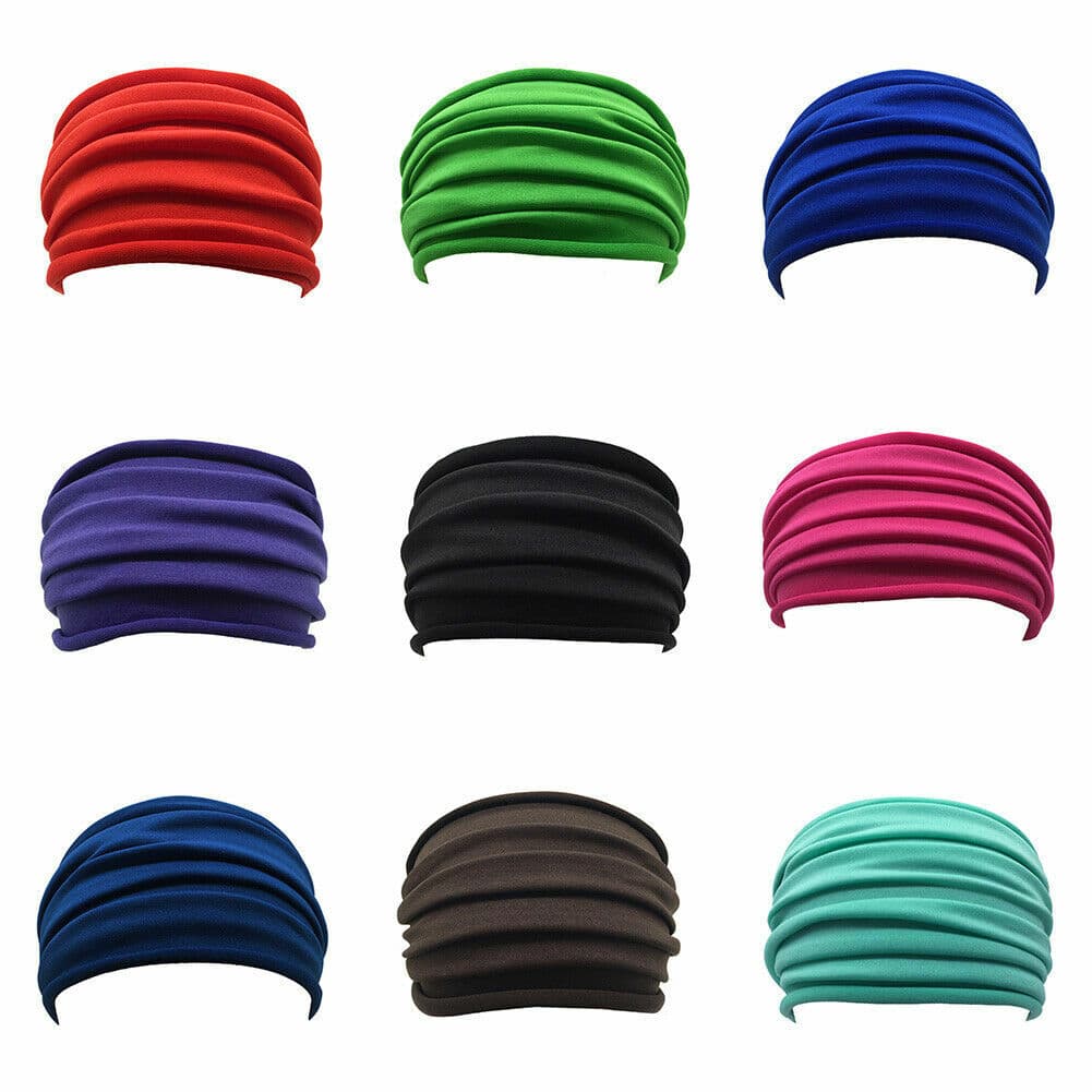 2pcs Elastic Stretch Wide Head band Hairband Running Yoga Turban Women Head mask 4