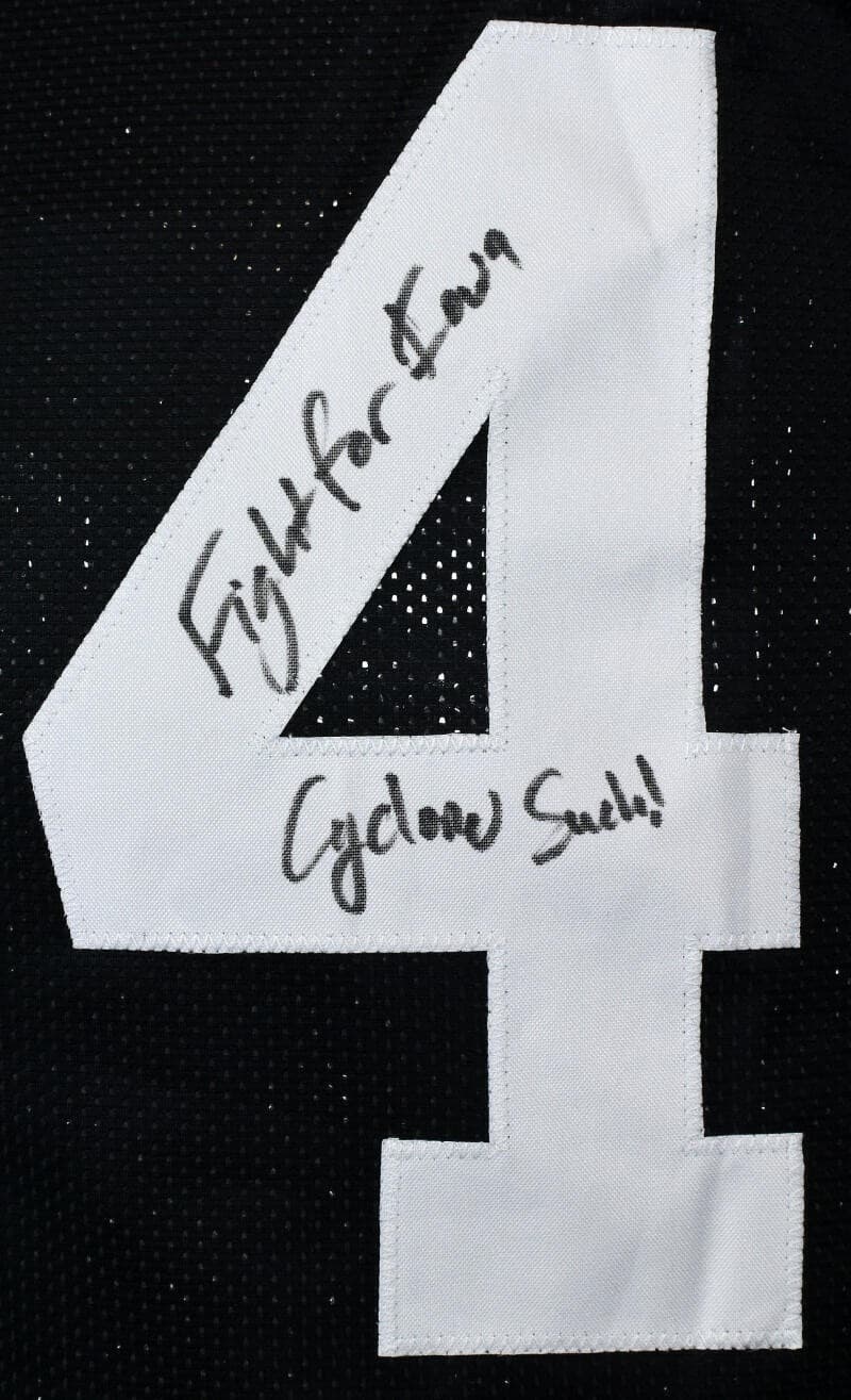 AJ Epenesa Signed Black College Style Jersey w/Fight/Cyclones Suck-BeckettW Holo 2